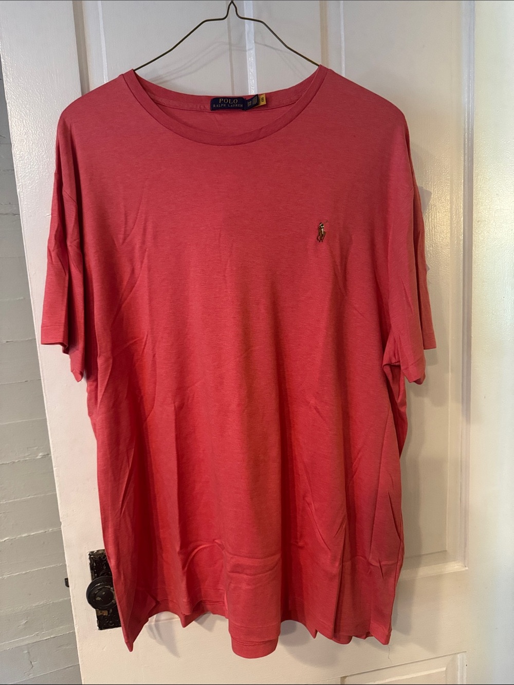 Polo by Ralph Lauren Men’s Short-Sleeve Crew Tee in Coral Pink